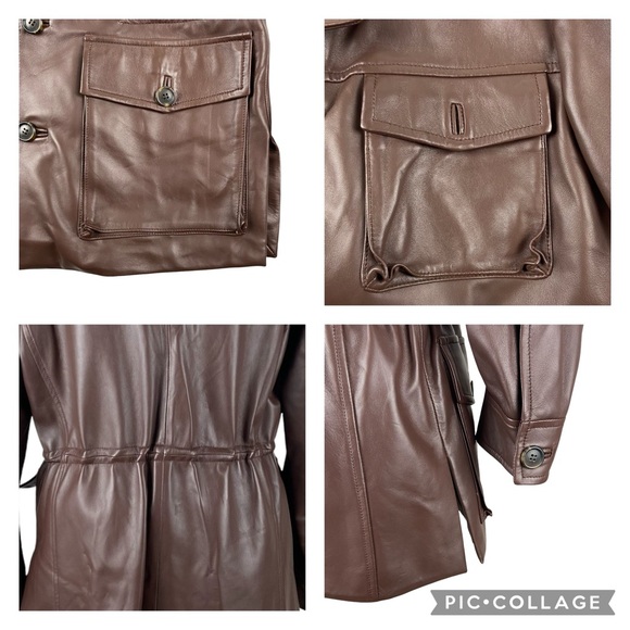 Matteo Perin Italian Luxury Handmade Brown Leather Jacket - Picture 7 of 16